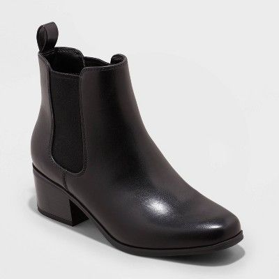 Photo 1 of BOX OF 6 PAIRS Women's Ellie Chelsea Boots - A New Day™ Black, Size 8
