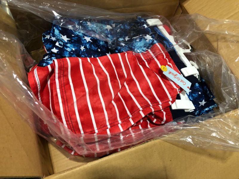 Photo 3 of BOX OF 12 Cat & Jack Kids Boys' American Flag Swim Trunks Size Boys M