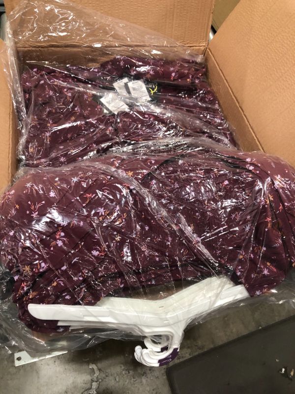 Photo 1 of BOX OF 8 Art Class Girls' Smocked Challis Long Sleeve Dress Maroon Size XL (14/16)