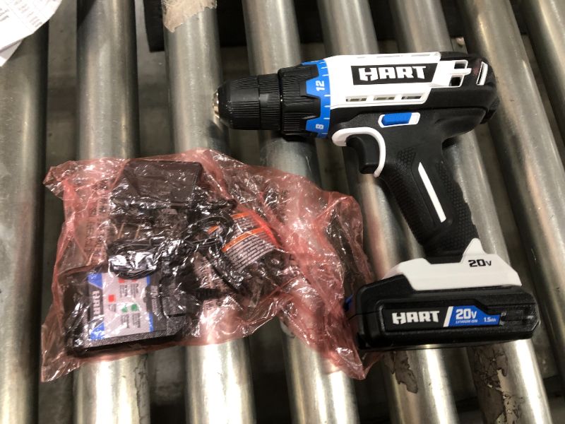 Photo 1 of HART 20-Volt Cordless 1/2-inch Drill/Driver Kit (1) 1.5Ah Lithium-Ion Battery
