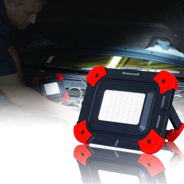 Photo 1 of Honeywell 1000 Lumen Rechargeable Work Light Set with Integrated Handle and Stand, Portable lighting for home, construction or automotive use