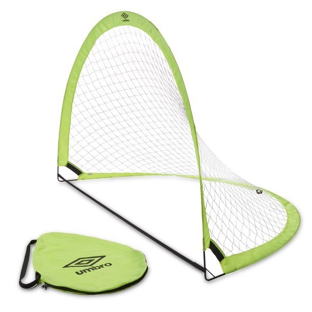 Photo 1 of Umbro Soccer Goal Nets, Portable Pop-up Set with Lime Green Zipper Storage Bag
