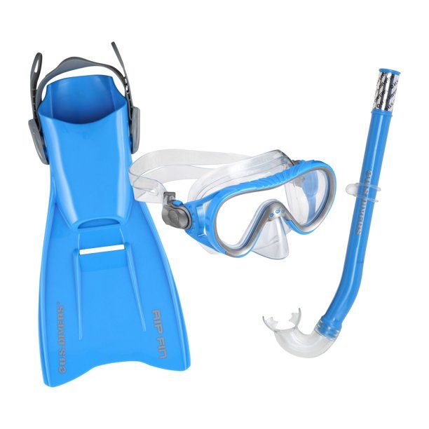 Photo 1 of U.S. Divers Coral Kid Snorkeling Set - Mask, Snorkel and Fins Included, Blue