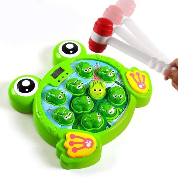 Photo 1 of YEEBAY Interactive Whack A Frog Game, Learning, Active, Early Developmental Toy, Fun Gift for Age 3, 4, 5, 6, 7, 8 Years Old Kids, Boys, Girls,2 Hammers Included
