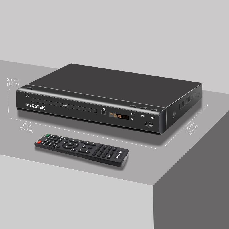 Photo 1 of Megatek Region-Free DVD Player for TV with HDMI Connection (1080p Full-HD Upscaling), Home CD Player, USB Port, AV/Coaxial Outputs, Slim Midsize Design, Premium Metal Case
