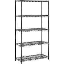 Photo 1 of Amazon Basics 5-Shelf Adjustable, Heavy Duty Storage Shelving Unit (350 lbs loading capacity per shelf), Steel Organizer Wire Rack, Black (36L x 14W x 72H)
