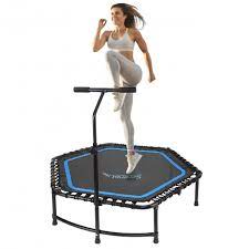 Photo 1 of  SLELT518 - Pro Aerobics Fitness Trampoline - Portable Gym Sports Trampoline with Adjustable Handrail
