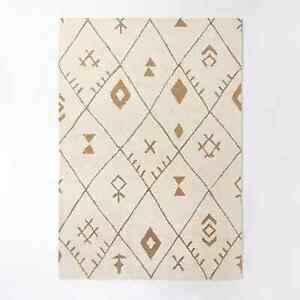 Photo 1 of 5'x7' Claybourne Hand Tufted Geometric Shag Two-Tone Diamond Wool/Jute Area Rug
