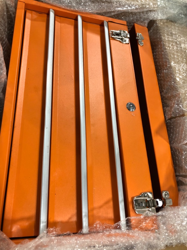 Photo 1 of bright orange tool box 3 drawer