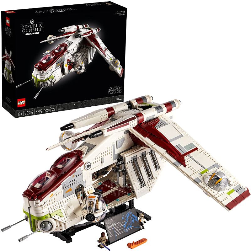 Photo 1 of LEGO Star Wars Republic Gunship 75309 Building Kit; Cool, Ultimate Collector Series Build-and-Display Model (3,292 Pieces) One Bag Open So Some Lego's Loose
