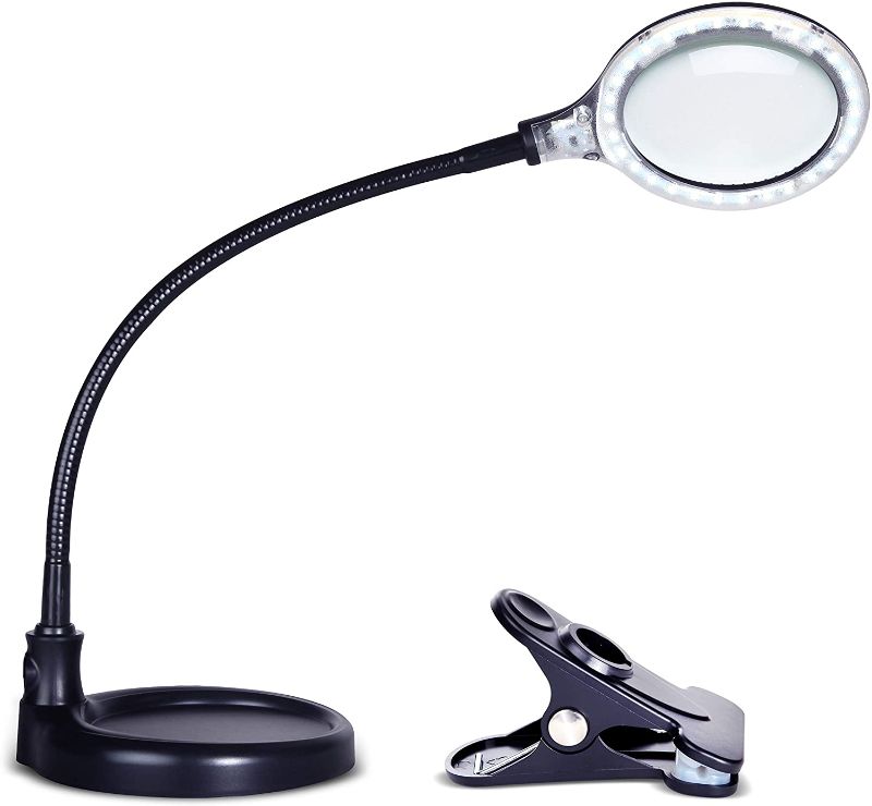 Photo 1 of Brightech LightView Pro Flex 2 in 1 Magnifying Desk Lamp, 1.75x Light Magnifier, Adjustable Magnifying Glass with Light for Crafts, Reading, Close Work
