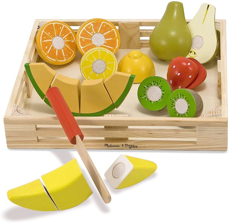 Photo 1 of Melissa & Doug Cutting Fruit Set - Wooden Play Food Kitchen Accessory, Multi
