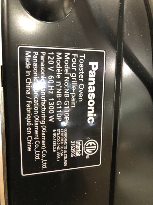 Photo 2 of Panasonic NB-G110P-K FlashXpress Toaster Oven with Double Infrared Heating and Removable 9-Inch Inner Baking Tray, 1300W, 4-Slice, Black
