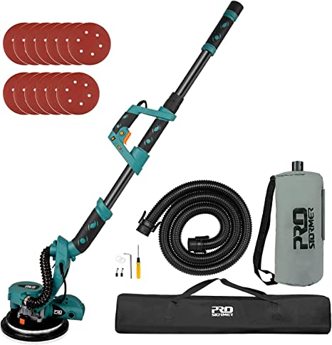Photo 1 of Drywall Sander, Prostormer 6.5A Electric Drywall Sander Machine with Automatic Vacuum System, 500 to 1800RPM Variable Speeds, LED Light, 13Pcs Sanding Pads, Extendable Handle and Carrying Bag
