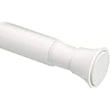 Photo 1 of Amazon Basics Tension Curtain Rod, Adjustable 36-54" Width - White, Classic Finial
