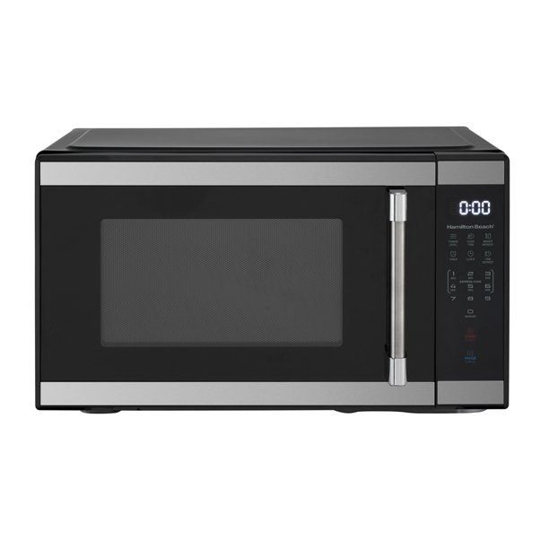 Photo 1 of 1.1 cu. ft. 1000 W Mid Size Microwave Oven, 1000W, Black Stainless Steel
