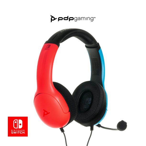 Photo 1 of PDP Gaming LVL40 Wired Stereo Gaming Headset with Noise Cancelling Microphone: Blue/Red - Nintendo Switch
