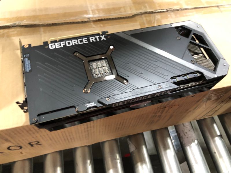 Photo 3 of ASUS ROG Strix NVIDIA GeForce RTX 3080 Ti OC Edition Gaming Graphics Card (PCIe 4.0, 12GB GDDR6X, HDMI 2.1, DisplayPort 1.4a, Axial-tech Fan Design, 2.9-Slot, Super Alloy Power II, GPU Tweak II)--- can not test
