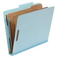Photo 1 of Classification Folder- 100% Recycled, 2 Dividers, 2" Embedded, Letter, Light Blue, 
