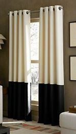 Photo 1 of Curtainworks 1Q80370ARE Kendall Color Block Grommet Curtain Panel 95 inch x 52in
