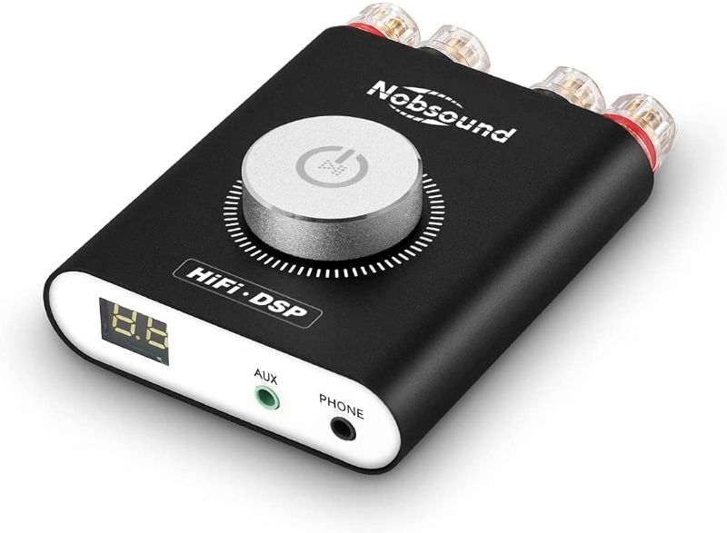 Photo 1 of Nobsound NS-20G 200W Mini Bluetooth 5.0 Power Amplifier 2.0 Channel Wireless Receiver Hi-Fi DSP Stereo Headphone Audio Amp LED Display (Black)
