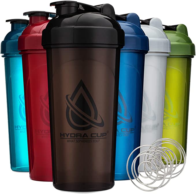 Photo 1 of 6-Pack 24oz Shaker Bottles with Storage for Powder and Pills, Shaker Cup for Protein Mixes, Triple Black
