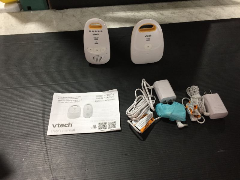 Photo 2 of VTech DM111 Safe & Sound DECT 6.0 Digital Audio Baby Monitor with Belt Clip 1 Parent Unit White
