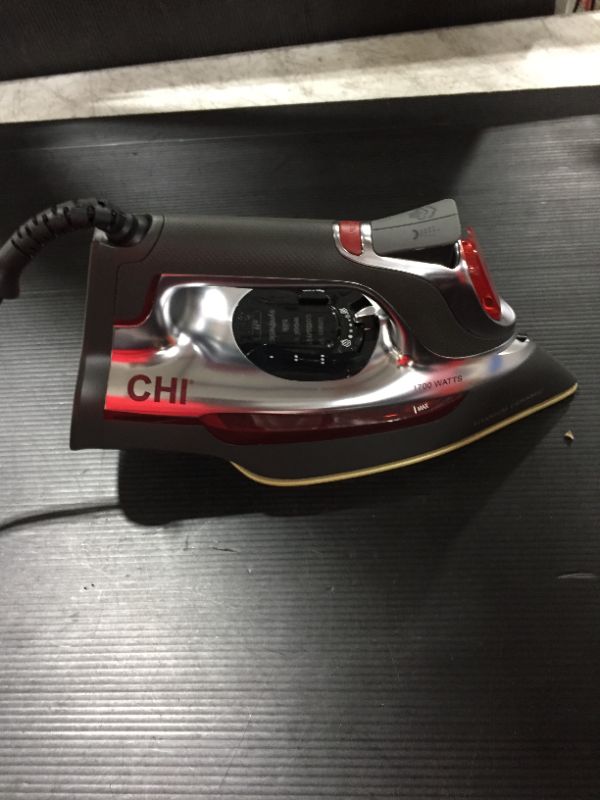 Photo 2 of CHI Steam Iron for Clothes with Electronic Temperature Control, Titanium Infused Ceramic Soleplate, 1700 Watts, XL 10’ Cord, 3-Way Auto Shutoff, 300
