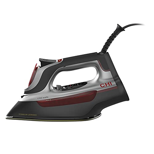 Photo 1 of CHI Steam Iron for Clothes with Electronic Temperature Control, Titanium Infused Ceramic Soleplate, 1700 Watts, XL 10’ Cord, 3-Way Auto Shutoff, 300
