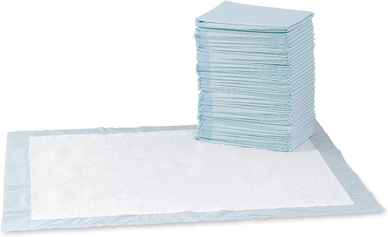 Photo 1 of Amazon Basics Dog and Puppy Pads, Leak-proof 5-Layer Pee Pads with Quick-dry Surface for Potty Training
