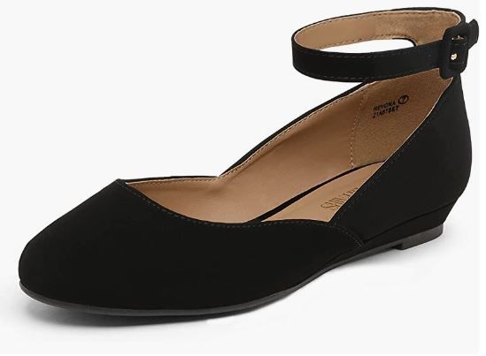 Photo 1 of DREAM PAIRS Women's Revona Low Wedge Ankle Strap Flats Shoes SIZE 10