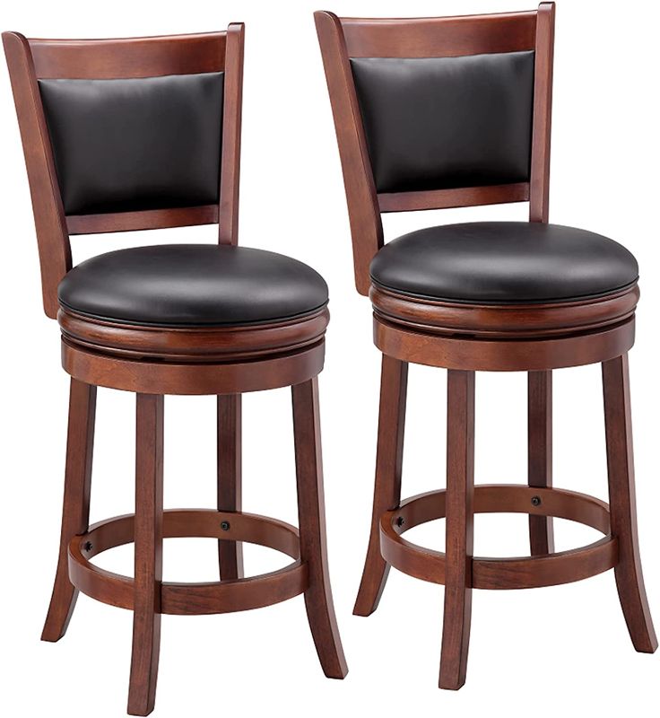 Photo 1 of Ball & Cast Swivel Counter Height Barstool 24 Inch Seat Height Cherry Set of 2
