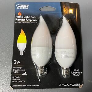 Photo 1 of 2-Watt Equivalent CA10 Flame Design Candelabra Base LED Light Bulb (2-Pack)
