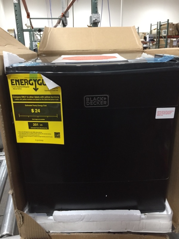 Photo 1 of BLACK+DECKER 1.7 cu. ft. Mini Fridge in Black