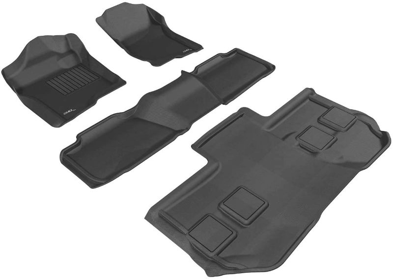 Photo 1 of 3D MAXpider Custom Fit Kagu Floor Mat (Black) for 2011-2014 Chevrolet Suburban - 1ST Row 2ND Row 3RD Row
