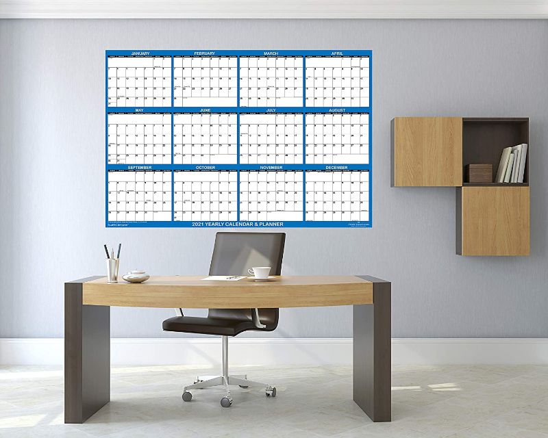 Photo 1 of 24" x 36" Wall Calendar Erasable Large Wet & Dry Erase Laminated 12 Month Annual Yearly Wall Planner