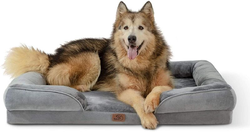 Photo 1 of Bedsure Orthopedic Dog Bed for Extra Large Dogs - XL Waterproof Dog Bed Large, Foam Sofa with Removable Washable Cover, Waterproof Lining and Nonskid Bottom Couch, Pet Bed
