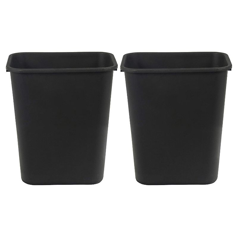 Photo 1 of AmazonCommercial 7 Gallon Commercial Office Wastebasket, Black, 2-Pack
