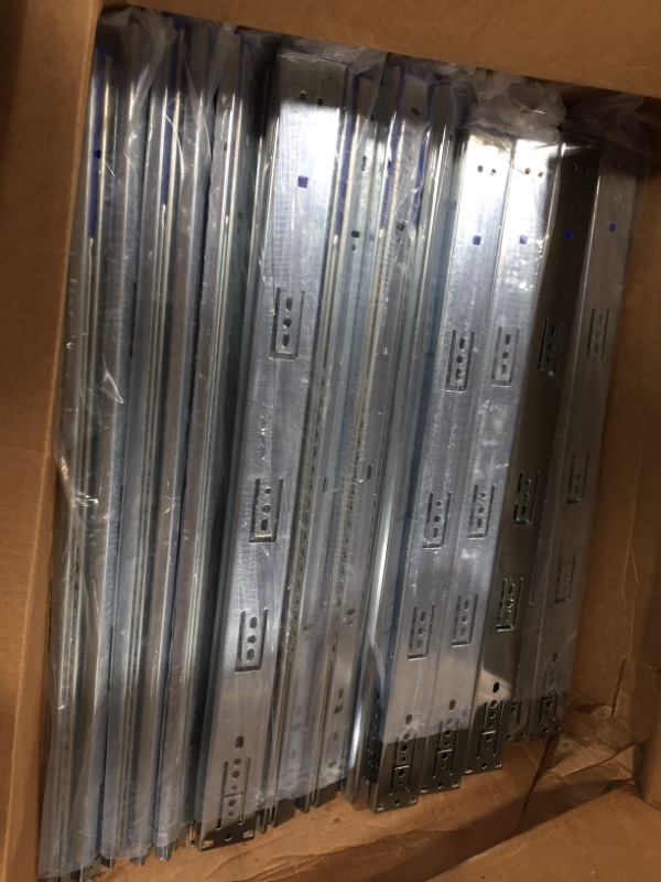 Photo 2 of 20 Pack 3-Section 100 LB Capacity Full Extension Ball Bearing Side Mount Drawer Slides (22 Inches)
