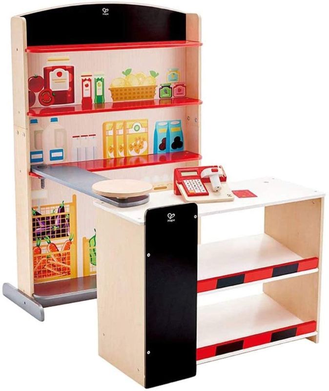 Photo 1 of Hape Pop-Up Shop | Wooden Play Shop for Kids, Novelty Children’S Set with Accessories – Shelf, Scanner, Calculator + Card Reader for Ages 3+
