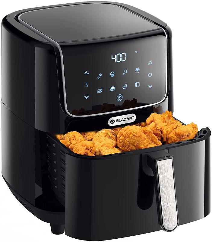 Photo 1 of Air Fryer Large Airfryer Oven 6.8QT, XL Digital Electric Hot Oilless Air Frier Cooker with LED Touch Screen, Nonstick Basket, 8 Presets, Dishwasher Safe, Auto Shut Off, Recipes BLAZANT T02
