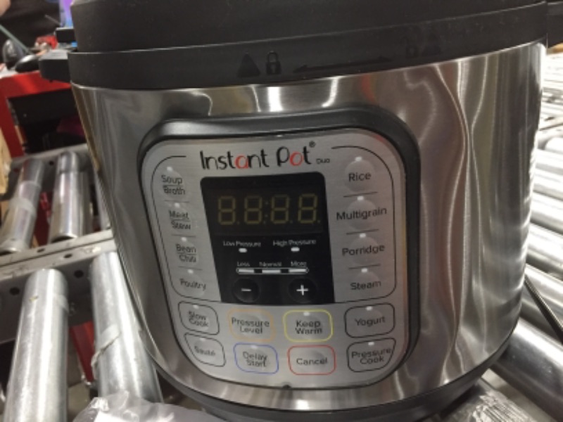 Photo 1 of Instant Pot Duo 7-in-1 Electric Pressure Cooker, Slow Cooker, Rice Cooker, Steamer, Sauté, Yogurt Maker, Warmer & Sterilizer, 8 Quart, Stainless Steel/Black
