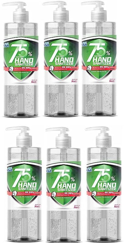 Photo 1 of Rapid Care First Aid Cleace Advanced Premium 75% Alcohol 34 oz Instant Hand Sanitizer Gel with Easy to Dispense Hand Pump, Pack of 6 (HS34-6) Expired April 16 2022
