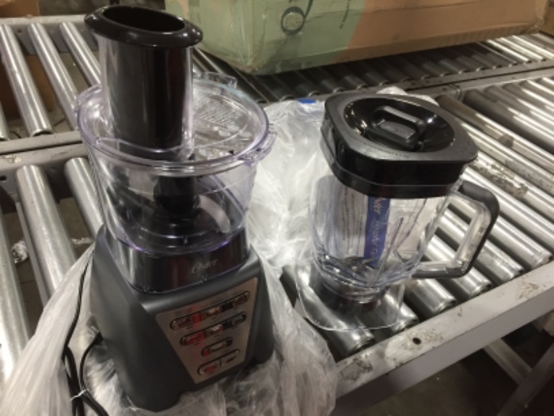 Photo 3 of Oster Pro 1200 Blender with Professional Tritan Jar and Food Processor attachment, Metallic Grey
