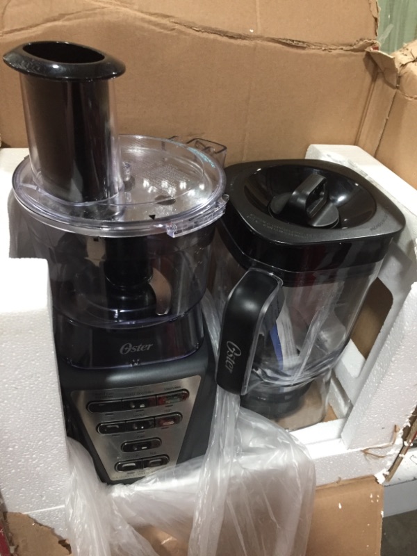 Photo 2 of Oster Pro 1200 Blender with Professional Tritan Jar and Food Processor attachment, Metallic Grey
