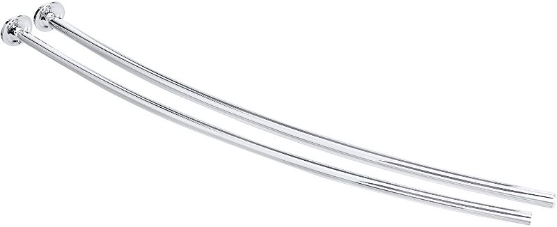 Photo 1 of Amazon Basics Extendable Curved Shower Rod - 48" to 72", Chrome
