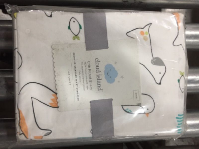 Photo 2 of Cloud Island Crib Fitted Sheet Fox, Turtle, Fish, Jellyfish, Dog,Bird Multicolor
