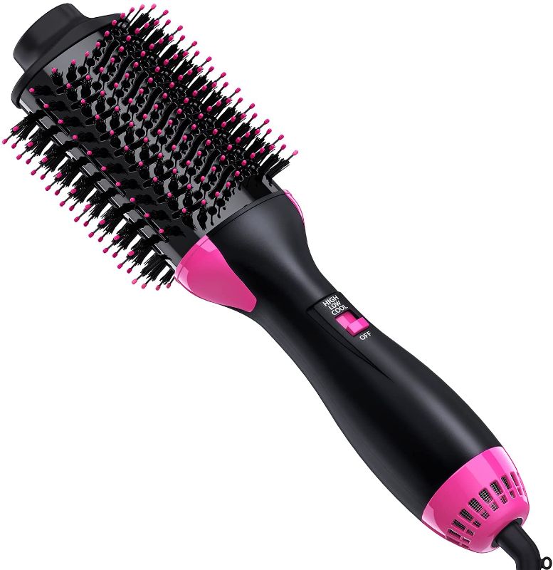 Photo 1 of Hair Dryer Brush Blow Dryer Brush in One, 3 in 1 Hair Dryer and Styler Volumizer with Negative Ion Anti-frizz Blowout Ceramic Coating Hot Air Brush, Mothers Day Gifts for Mom, 75MM Oval Shape
