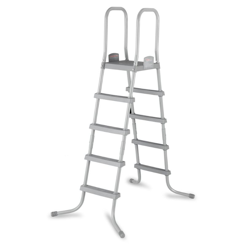 Photo 1 of Bestway 58337E 52-Inch Steel Above Ground Pool Ladder with No-Slip Steps, Gray
