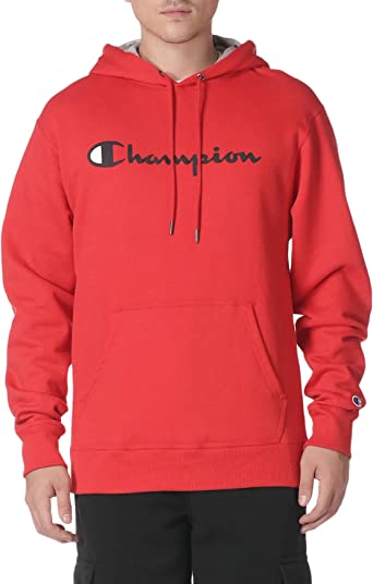 Photo 1 of Champion Men's Powerblend Fleece Pullover Hoodie, Script Logo
